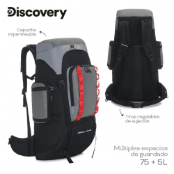 Mochila Camping Discovery Gris 75+5Lts 16045